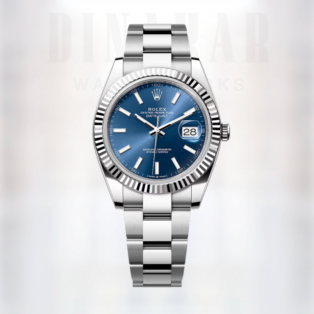 Rolex Datejust 41, Oystersteel and White Gold, Bright Blue Dial