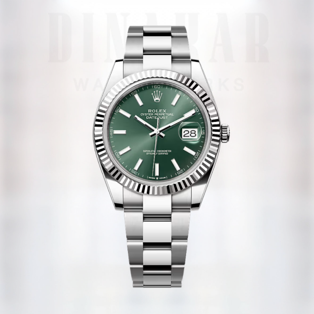 Rolex Datejust 41, Oystersteel and White Gold, Mint Green Dial