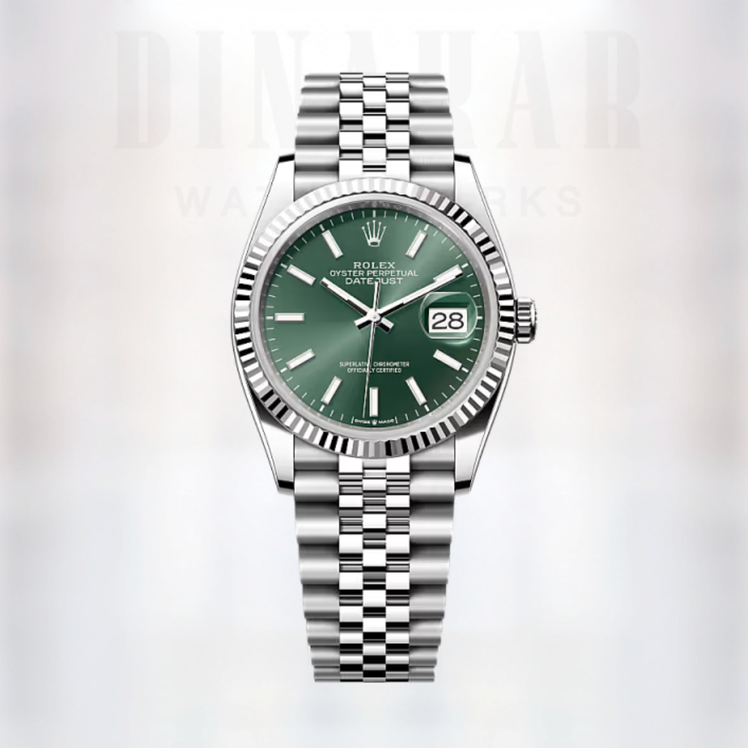 Rolex Datejust 36, Oystersteel & White Gold, Mint Green dial