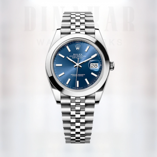Rolex Datejust 41, Oystersteel, Bright blue dial