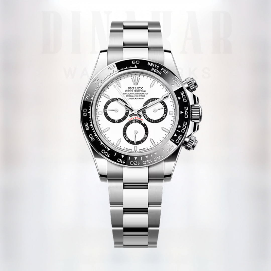 Rolex Daytona, Oystersteel, White with black counter rings (Panda)