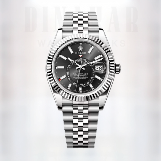 Rolex Sky-Dweller, Oystersteel and White Gold, Bright black dial