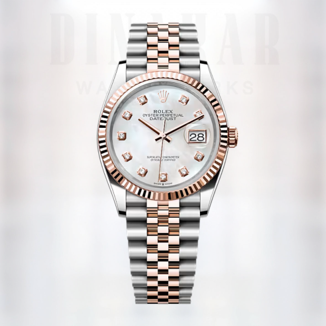Rolex Datejust 36, Oystersteel and Rose Gold, Mother of Pearl Diamond dial