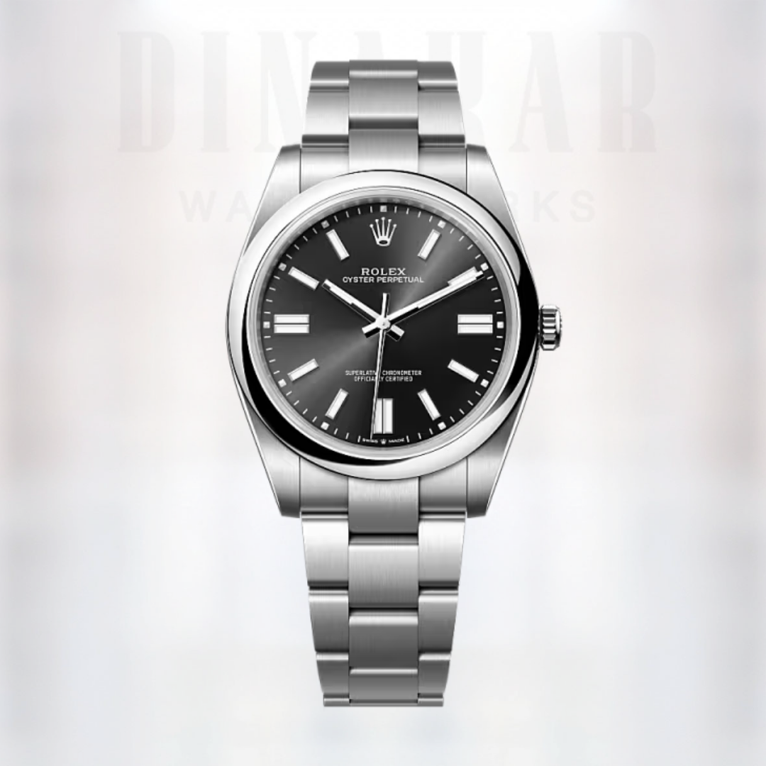 Rolex Oyster Perpetual 41, Oystersteel, Bright black dial