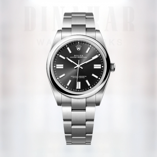 Rolex Oyster Perpetual 41, Oystersteel, Bright black dial