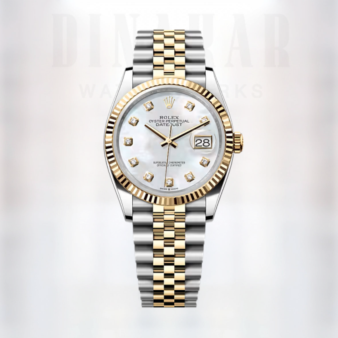 Rolex Datejust 36, Oystersteel and Yellow Gold, Mother of Pearl Diamond dial