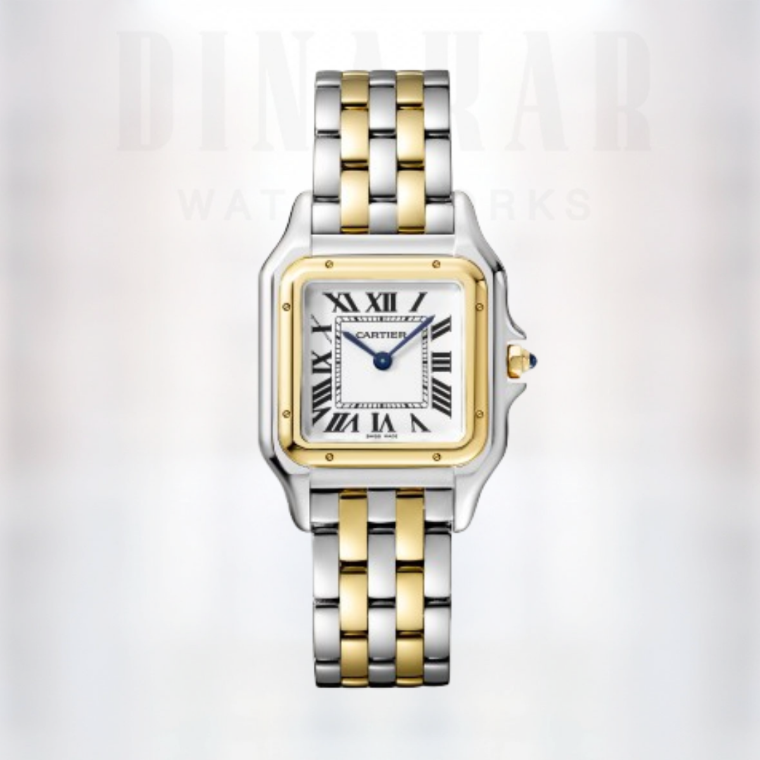 Cartier Panthere Medium, Steel & Yellow Gold, White Dial