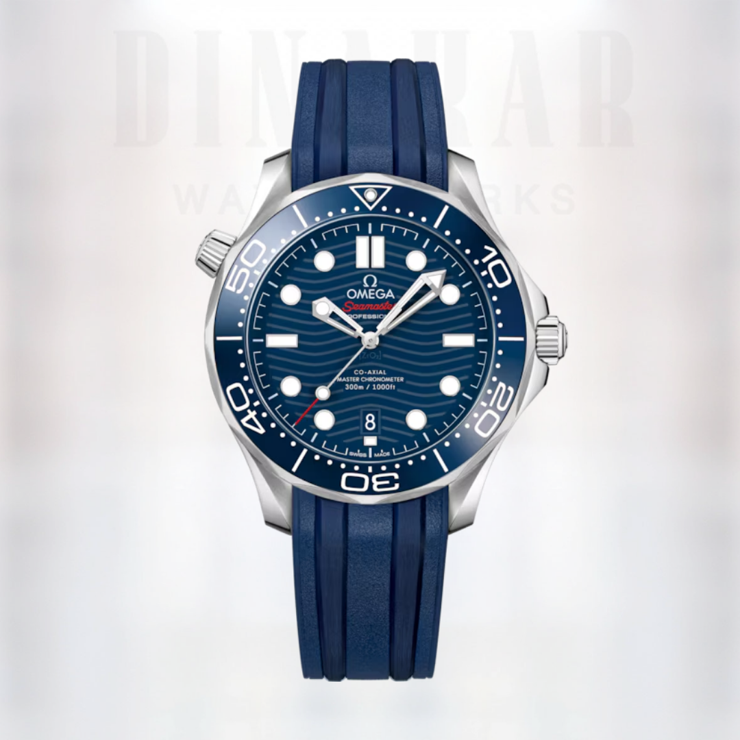 Omega Seamaster Diver 300M, Steel on Rubber, Blue