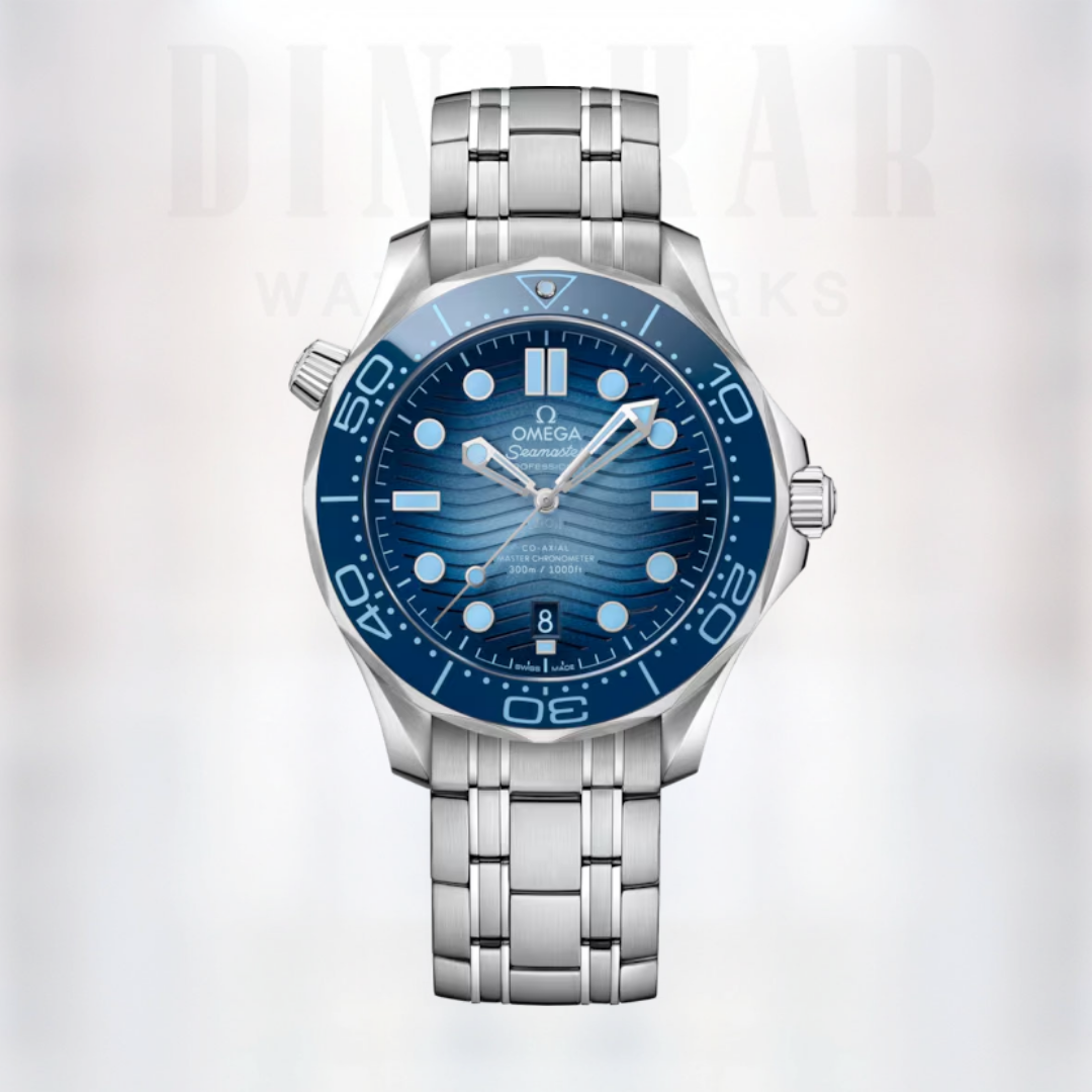 Omega Seamaster Diver 300M, Steel on Steel, Summer Blue Dial