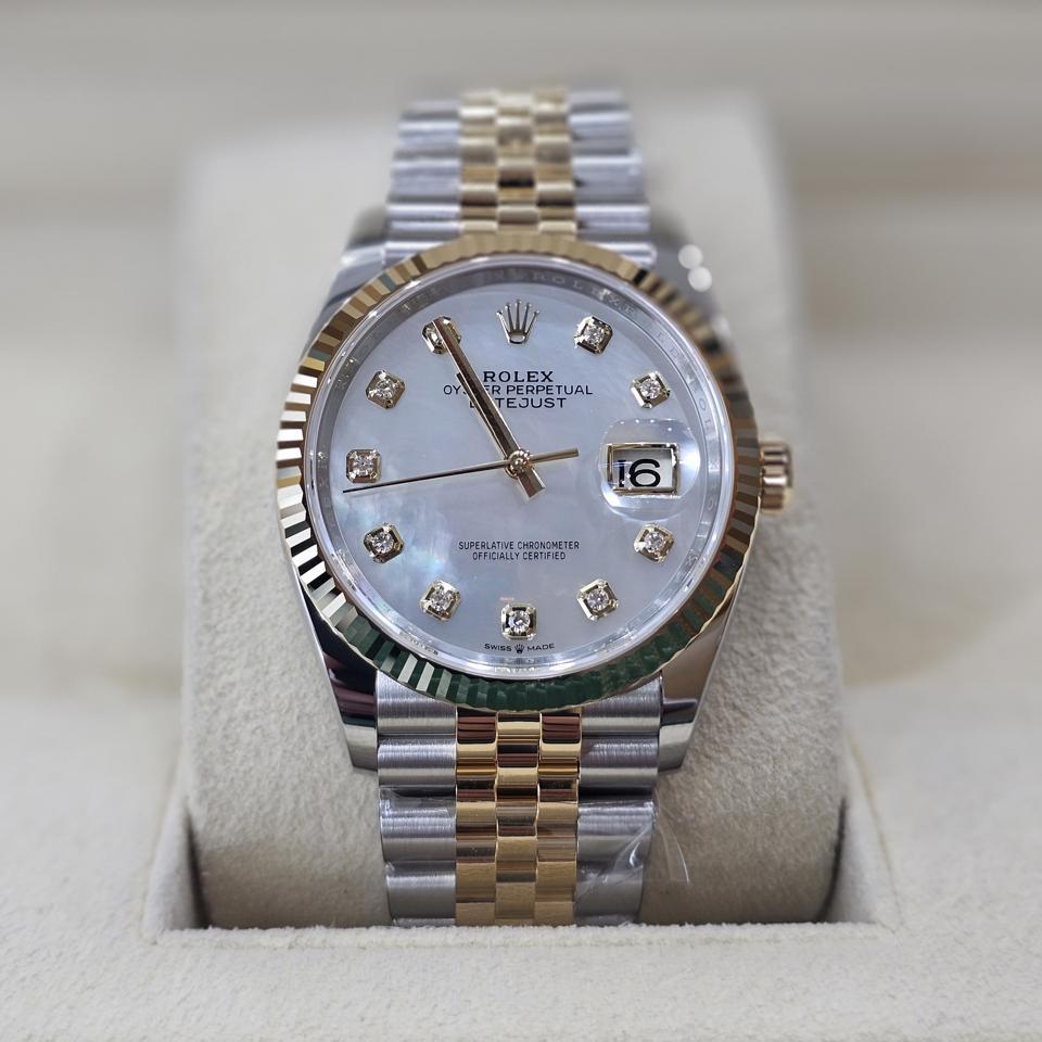 Rolex Datejust 36, Oystersteel and Yellow Gold, Mother of Pearl Diamond dial