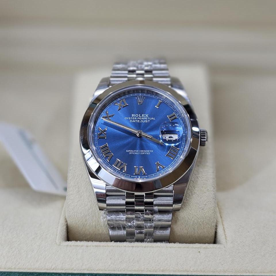 Rolex Datejust 41, Oystersteel, Azzuro Blue dial