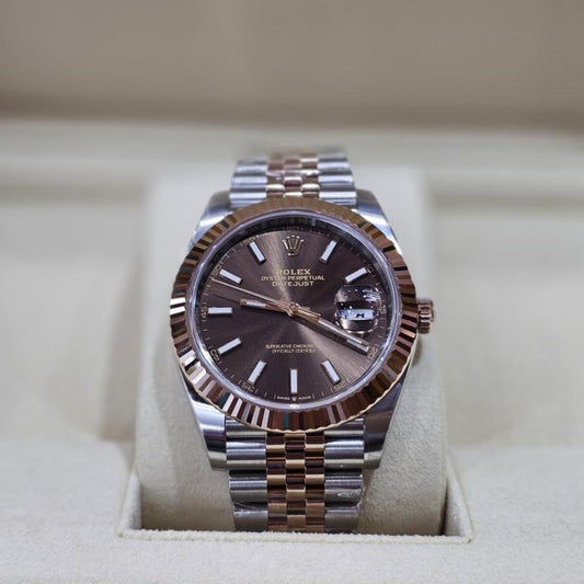 Rolex Datejust 41, Oystersteel and Rose Gold, Chocolate dial