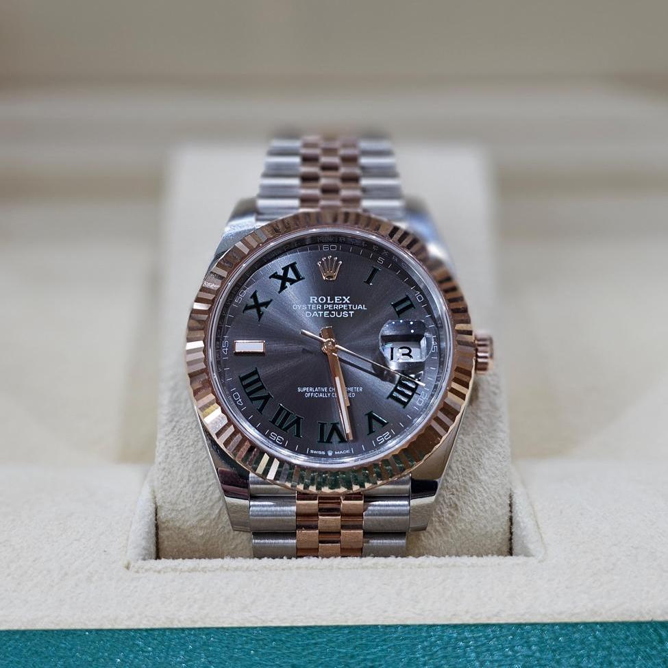 Rolex Datejust 41, Oystersteel and Rose Gold, Slate dial (Wimbledon)