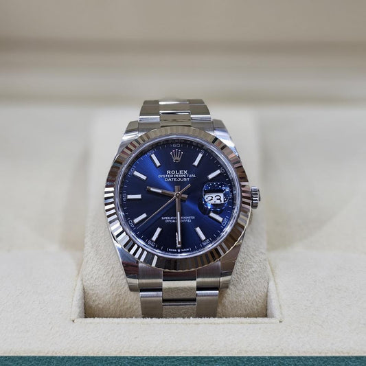 Rolex Datejust 41, Oystersteel and White Gold, Bright Blue Dial