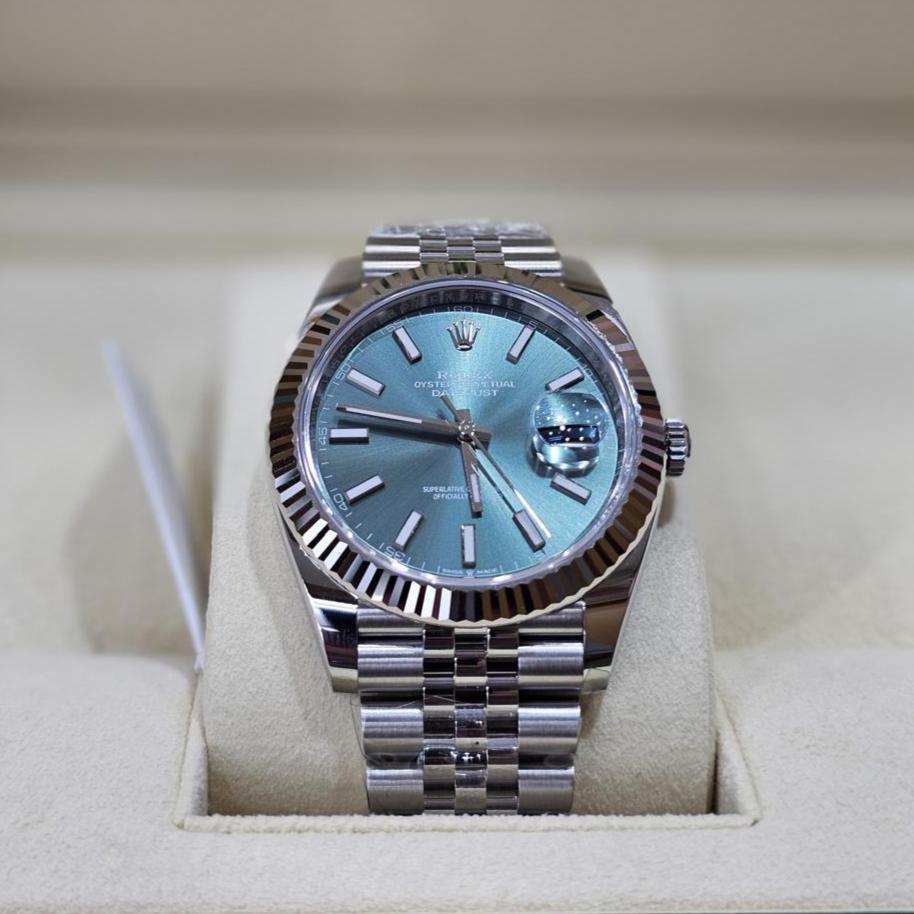 Rolex Datejust 41, Oystersteel and White Gold, Mint green dial