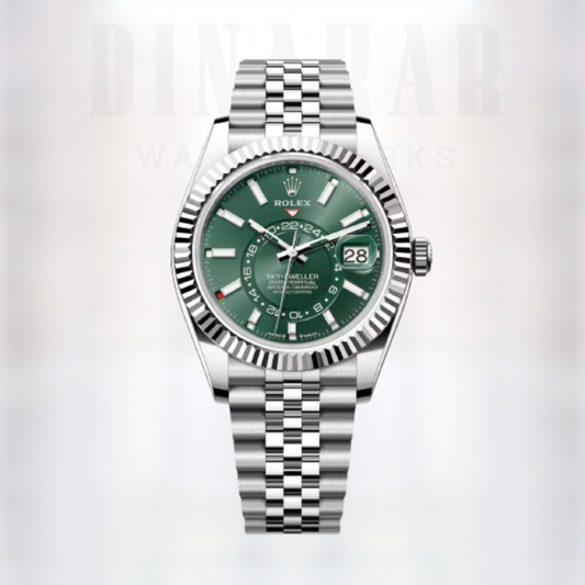 Rolex Sky-Dweller, Oystersteel and White Gold, Mint Green dial