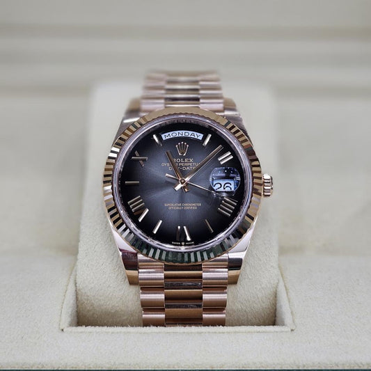 Rolex Day-Date 40, Rose Gold, Slate Ombre Dial