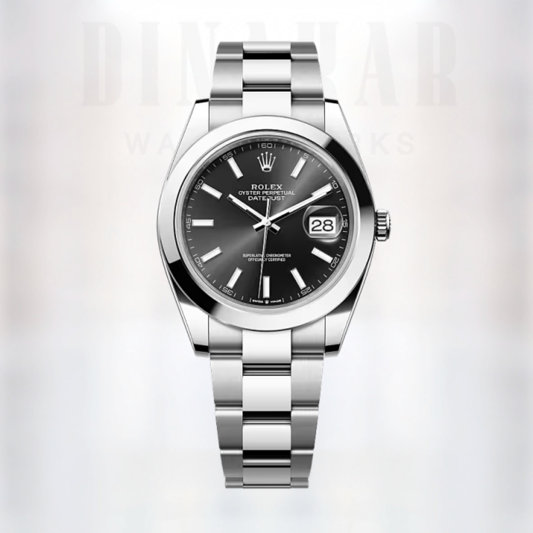 Rolex Datejust 41, Oystersteel, Bright black dial