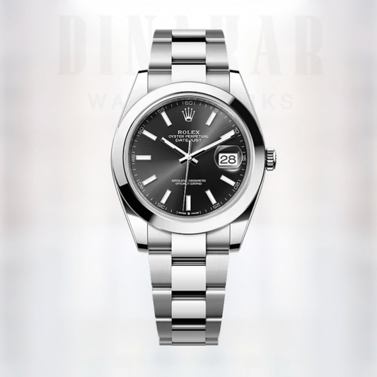 Rolex Datejust 41, Oystersteel, Bright black dial
