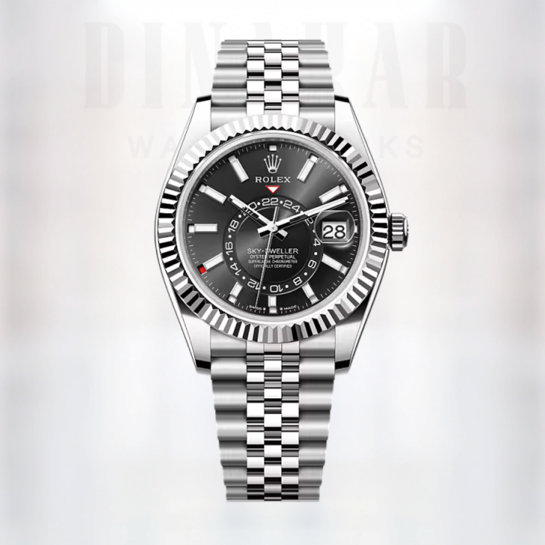 Rolex Sky-Dweller, Oystersteel and White Gold, Bright black dial