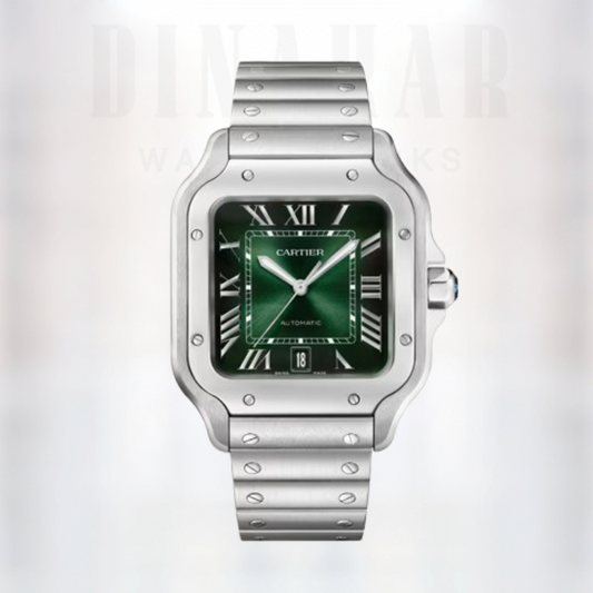 Cartier Santos Large, Steel, Green Dial