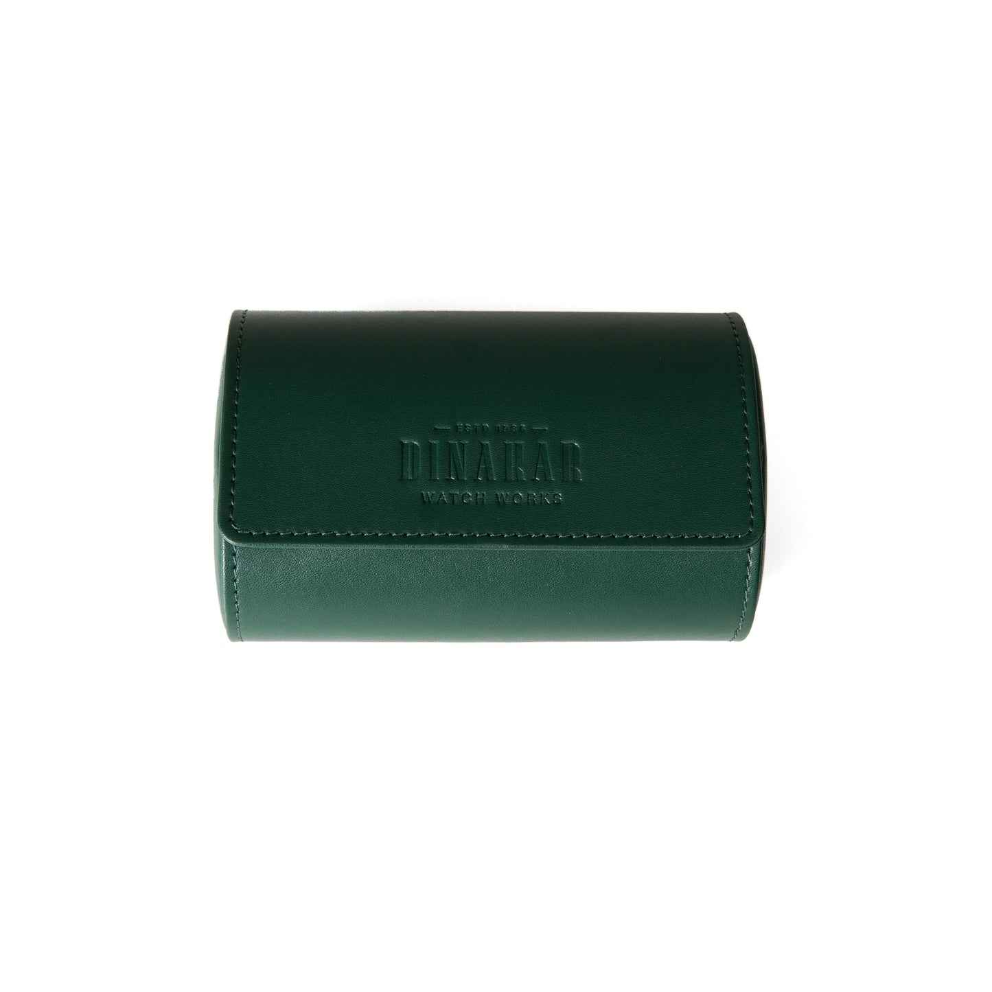 Travel Leather 2-Slot Watch Roll (Green)
