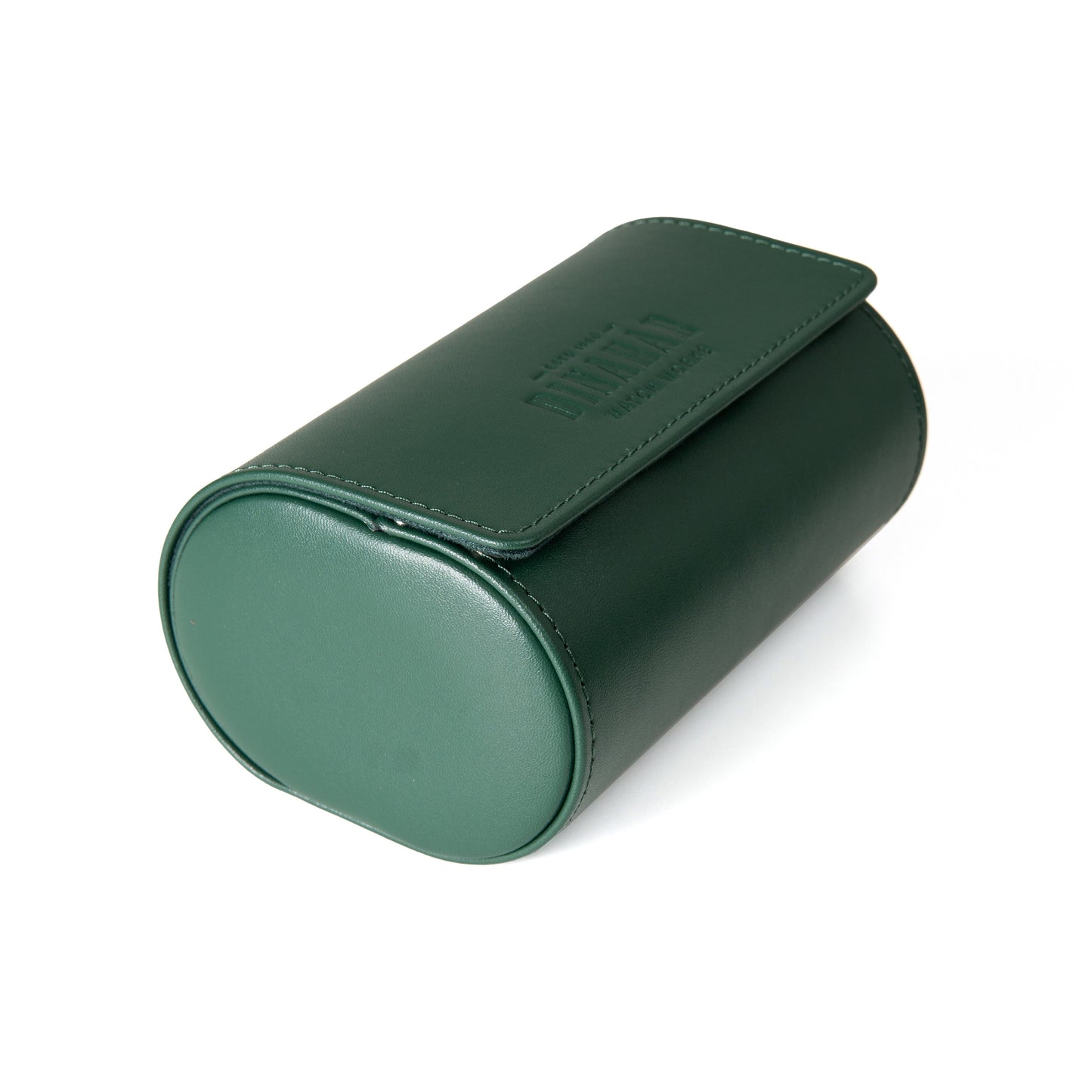 Travel Leather 2-Slot Watch Roll (Green)