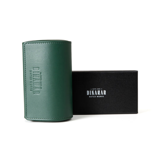 Travel Leather 2-Slot Watch Roll (Green)