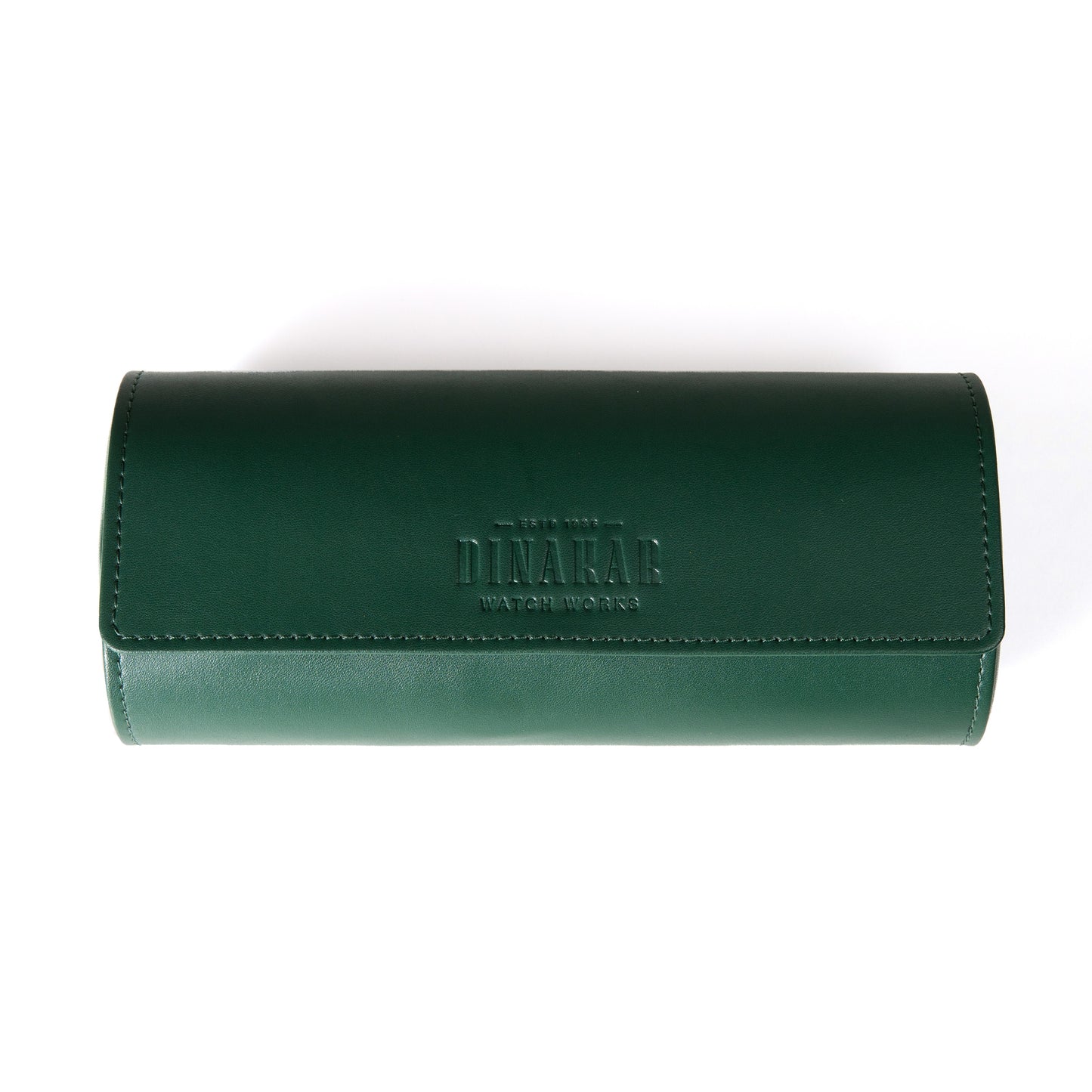 Travel Leather 3-Slot Watch Roll (Green)
