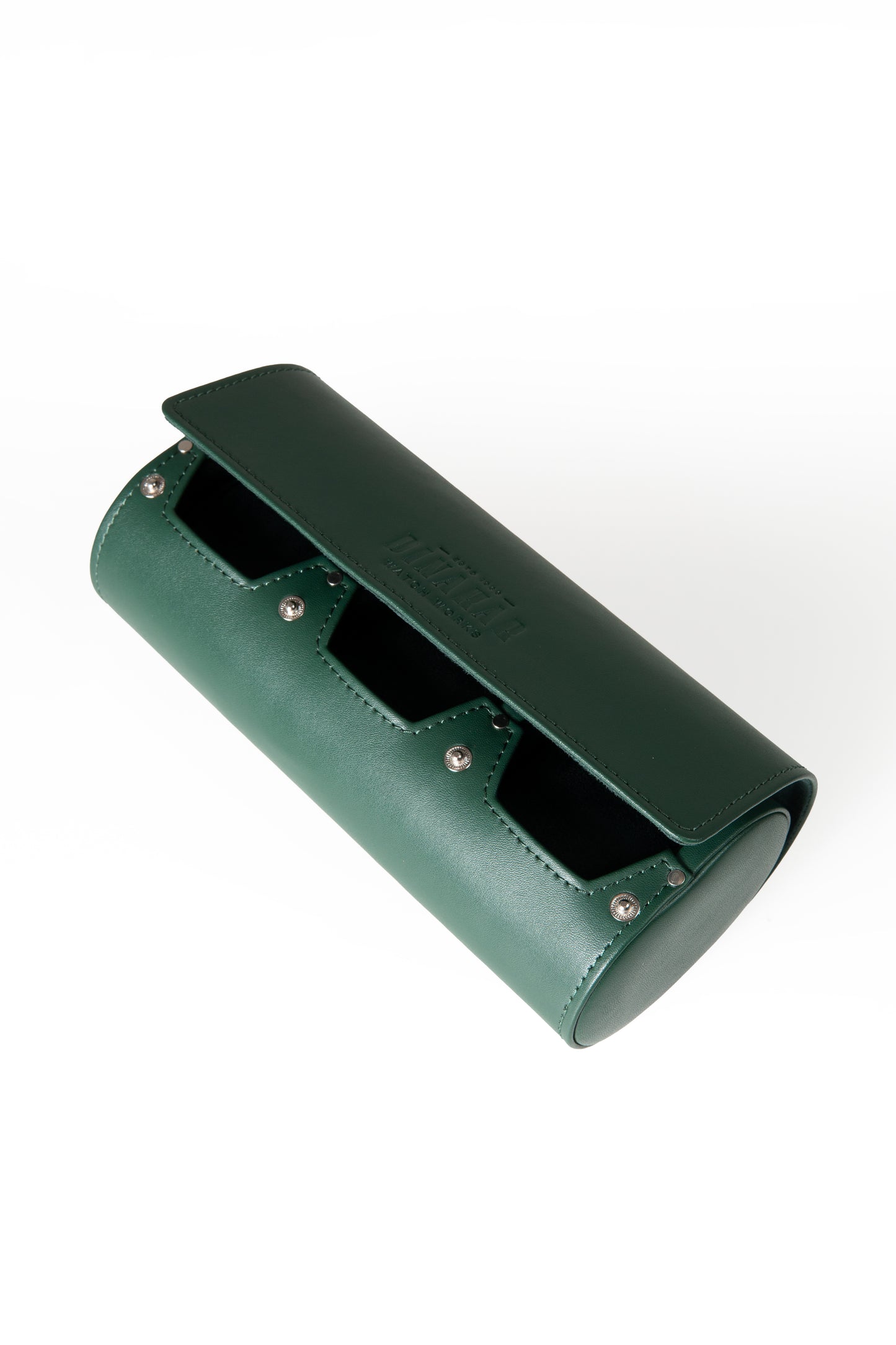 Travel Leather 3-Slot Watch Roll (Green)