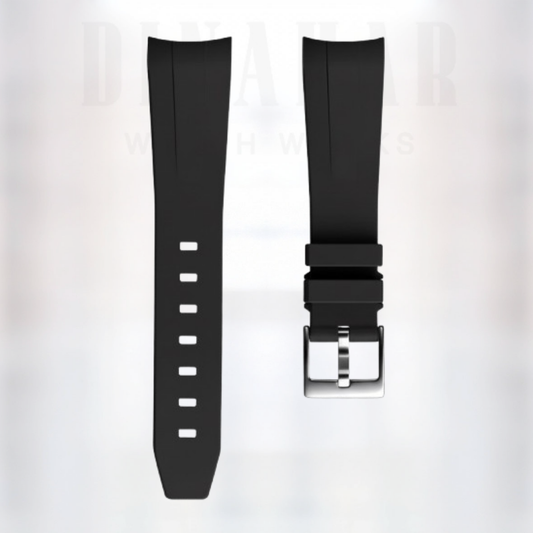 Curved Rubber Strap, Black