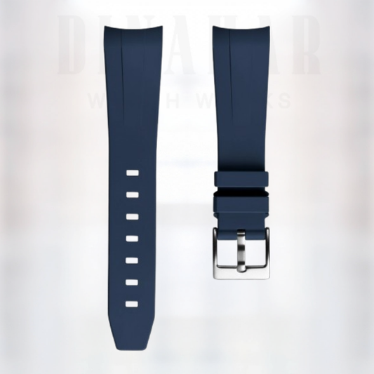 Curved Rubber Strap, Blue