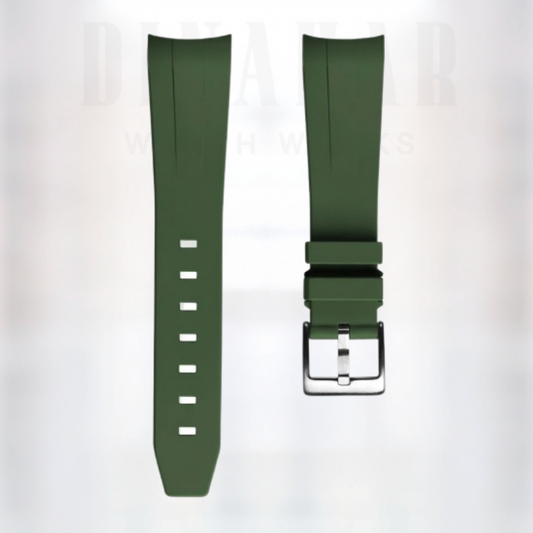 Curved Rubber Strap, Green