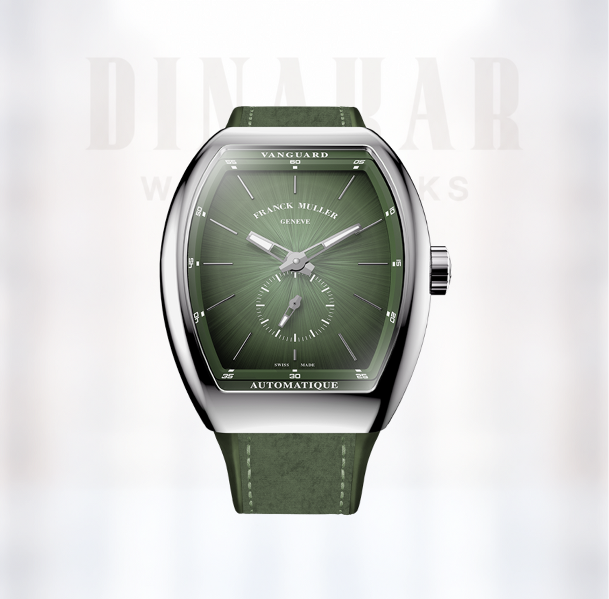 Franck Muller Vanguard Sfumato Slim Olive Dial with Stainless Steel Case
