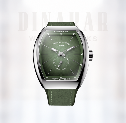 Franck Muller Vanguard Sfumato Slim Olive Dial with Stainless Steel Case