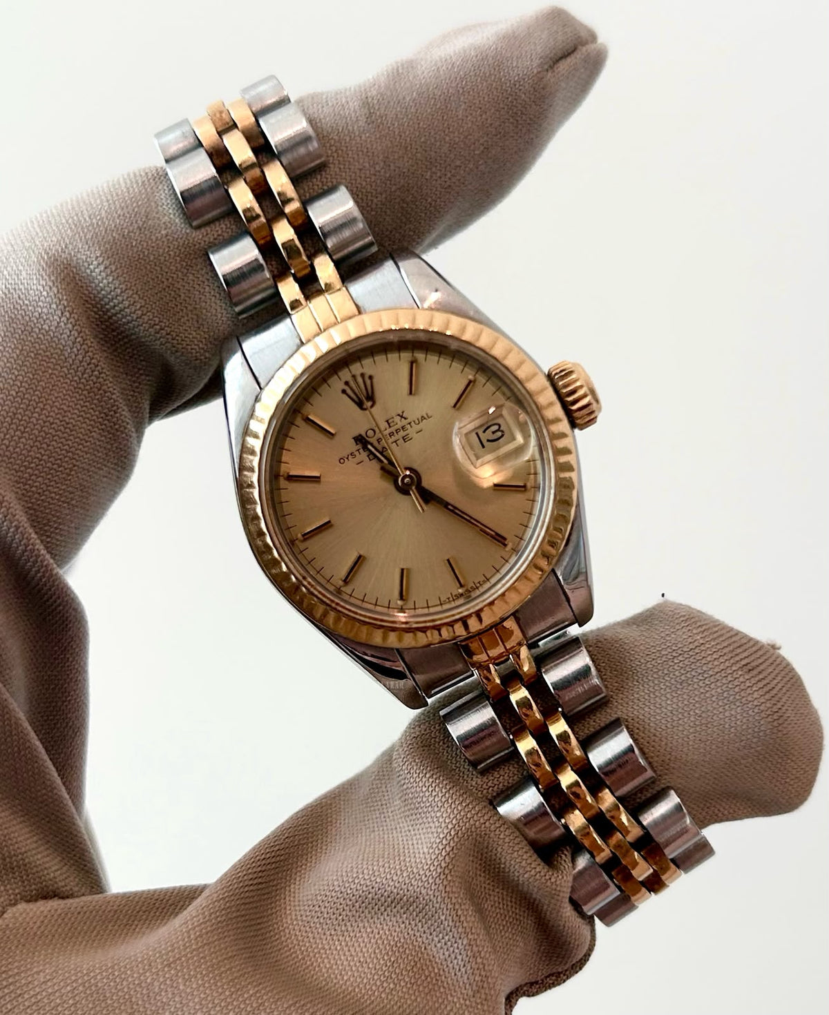 Vintage Rolex Datejust 26, Oystersteel and Yellow Gold, Champagne dial