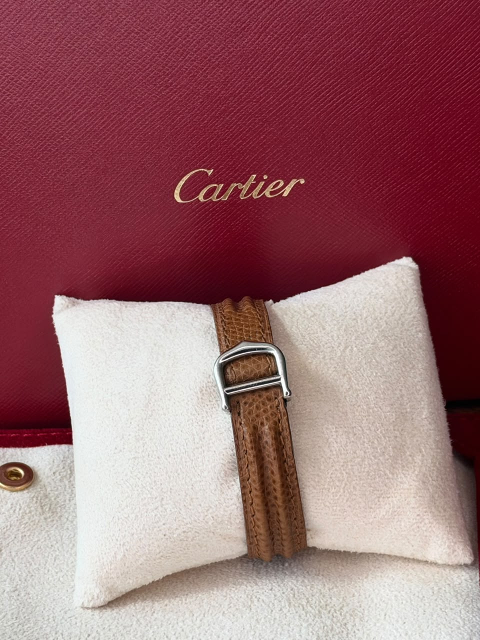 Vintage Carter, 21 Must De Cartier, Steel on Leather, White Dial