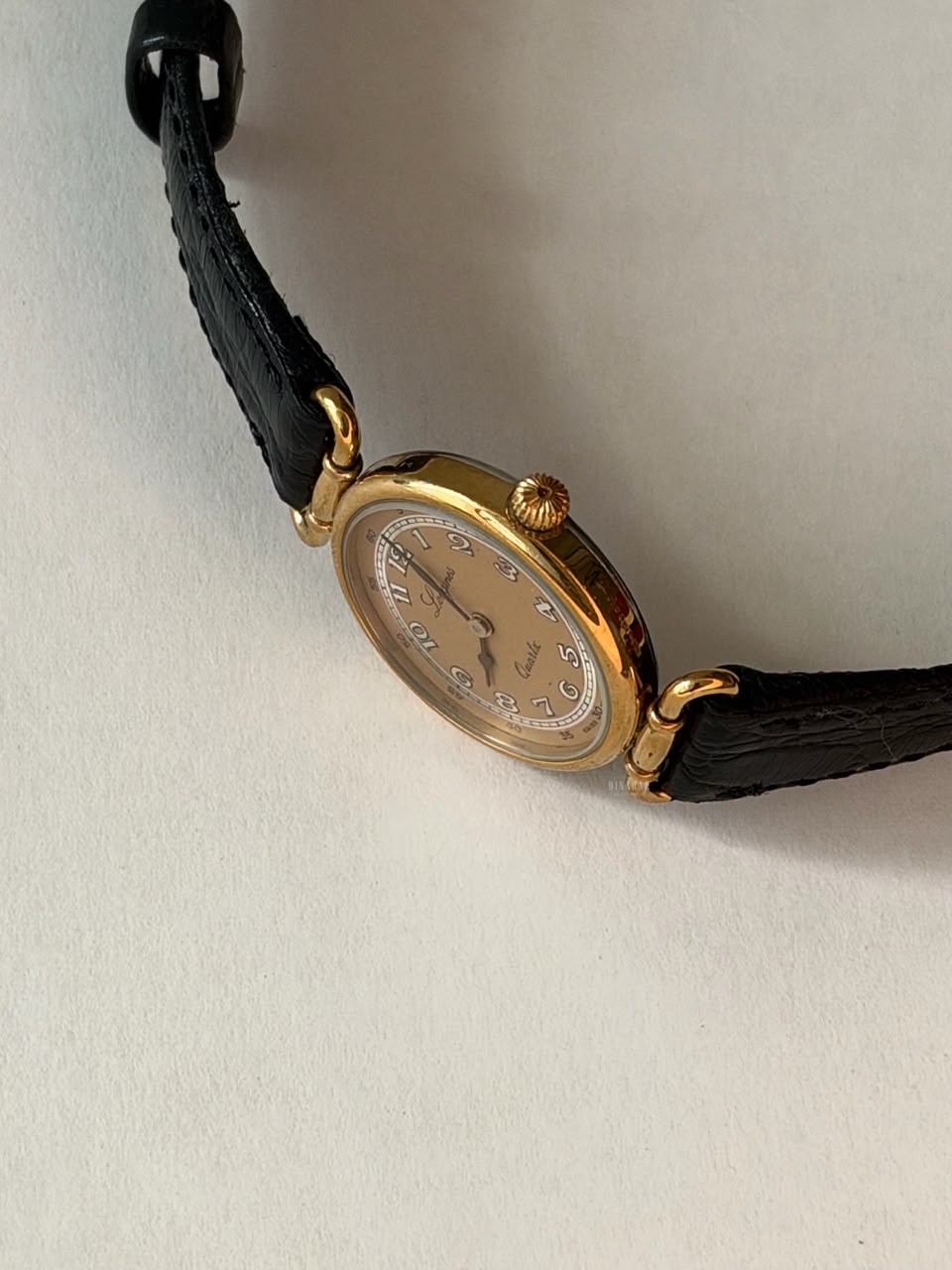 Vintage Longines 150th Anniversary Watch, Yellow Gold on leather, Gold Dial