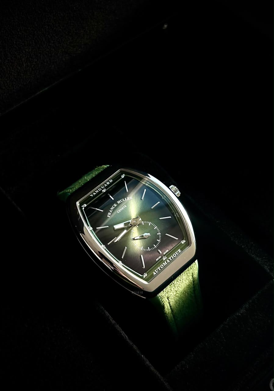 Franck Muller Vanguard Sfumato Slim Olive Dial with Stainless Steel Case