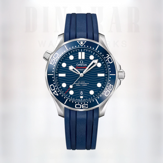 Omega Seamaster Diver 300M, Steel on Rubber, Blue
