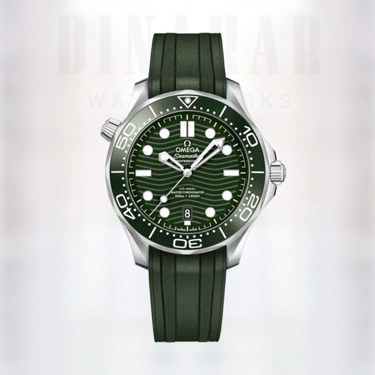 Omega Seamaster Diver 300M, Steel on Rubber, Green