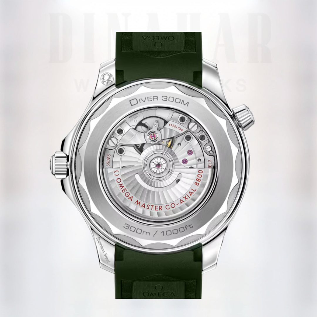 Omega Seamaster Diver 300M, Steel on Rubber, Green