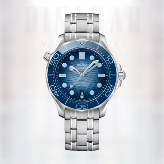 Omega Seamaster Diver 300M, Steel on Steel, Summer Blue Dial