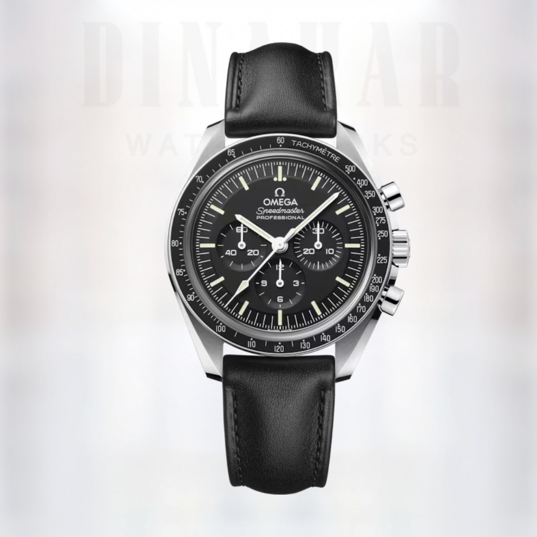 Omega Speedmaster Moonwatch Professional, Steel on Leather, Black