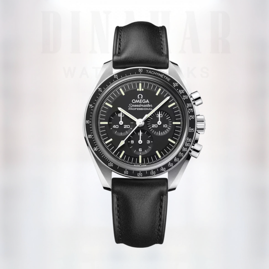 Omega Speedmaster Moonwatch Professional, Steel on Leather, Black